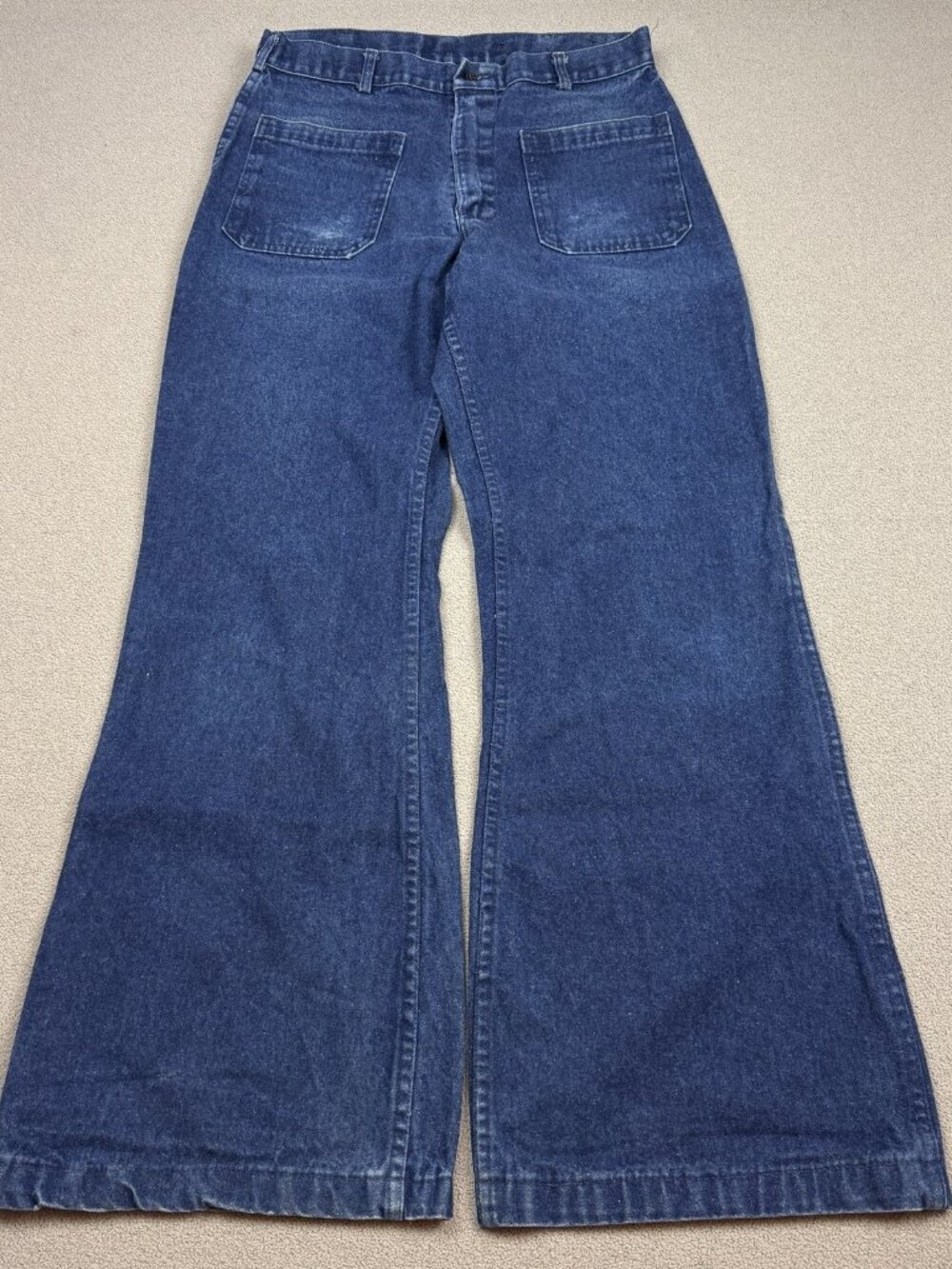 Vintage Seafarer Bell Bottom US Navy Denim Dungarees Jeans Mens 30x29 Sailor